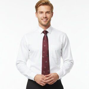 Yves Saint Laurent Red Print Men's Silk Tie